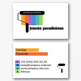 Tapytojo vizitinės kortelės Šablonas 