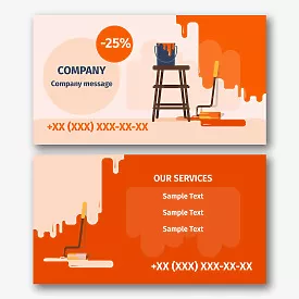 The business card template of the paint store