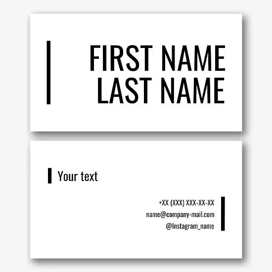 Template for a simple personal business card