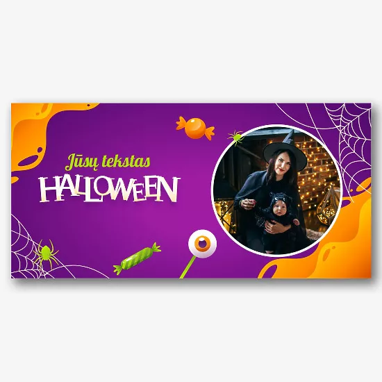 Puodelio šablonas Helovino šventei