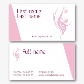 The template of the business card of the master of the beauty salon