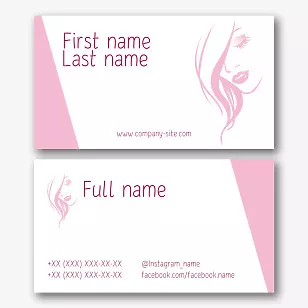 The template of the business card of the master of the beauty salon
