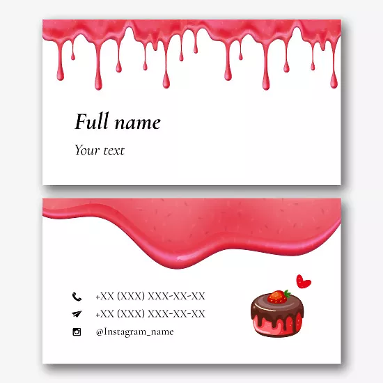 Confectionery business card template