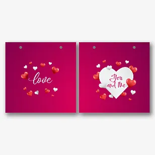 Paper bag template for Valentine's Day