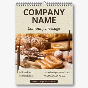 Bakery Advertising Calendar Template