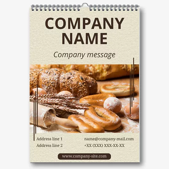 Bakery Advertising Calendar Template