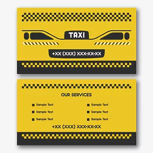 Taxi driver's business card template 