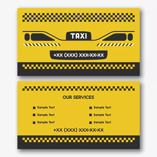 Taxi driver's business card template 