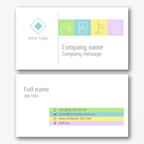 Cleaning company business card template