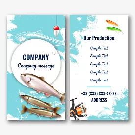 Shop business card template for fishermen