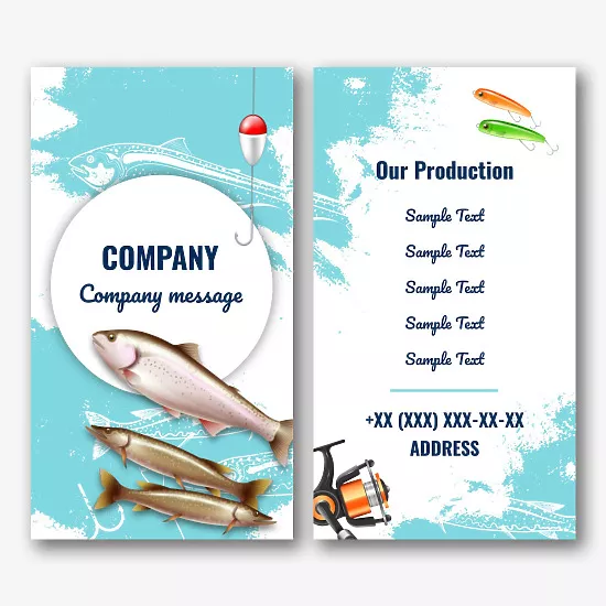 Shop business card template for fishermen