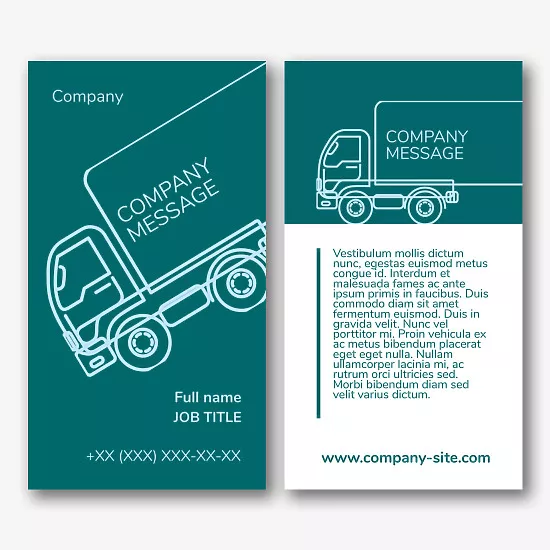 Logistics company business card template