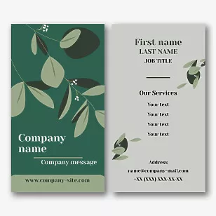 A business card template with a natural design