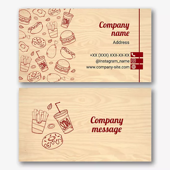Fast Food business card template