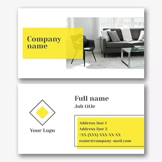 Furniture salon business card template