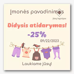 Vaikų drabužių parduotuvės reklamjuostės šablonas