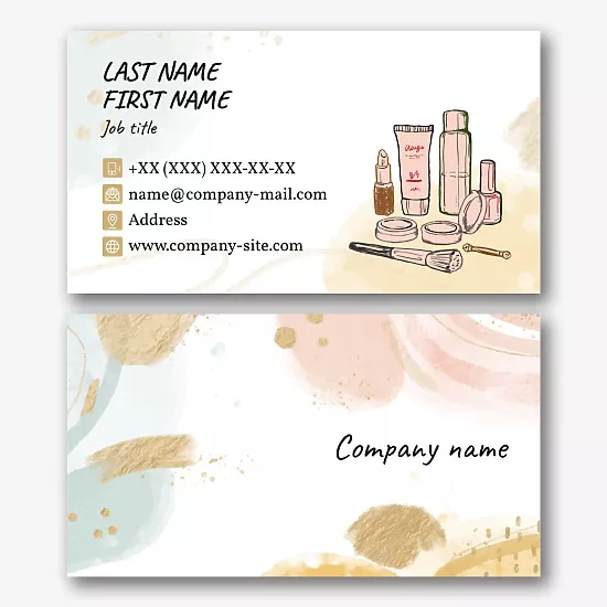 Cosmetics store business card template