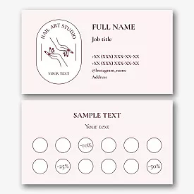 The template of a feminine business card of a manicure master