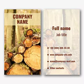 Logging company business card template