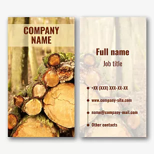 Logging company business card template
