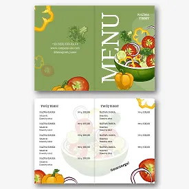 Szablon menu restauracji wegetariańskiej