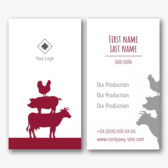Butcher shop business card template