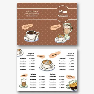 Szablon menu kawiarni