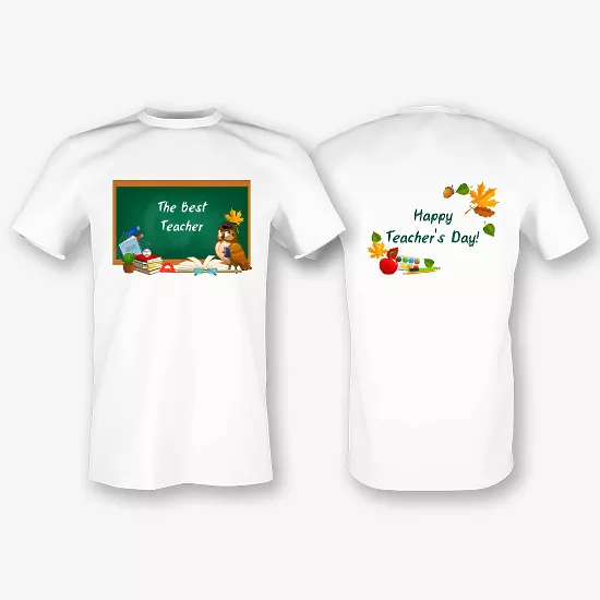 T-shirt template with a print for teacher's Day