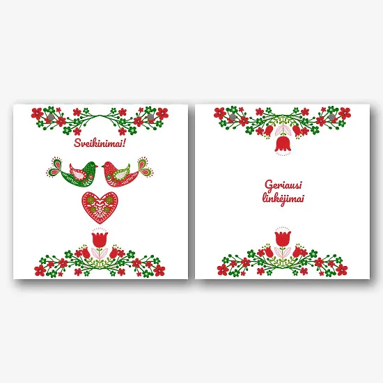 Popierinio maišelio šablonas su liaudies raštu