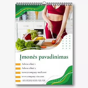 Ekologiškų produktų parduotuvės kalendoriaus šablonas