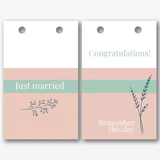 Template of a paper bag for a wedding