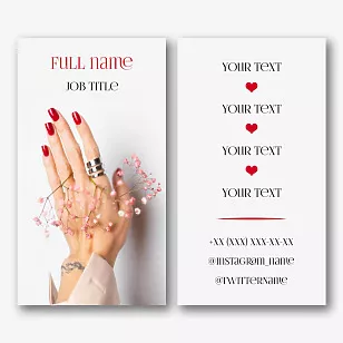 Manicure master's business card template