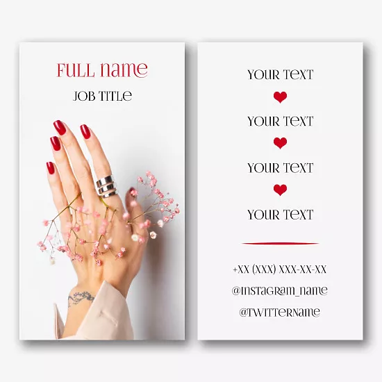 Manicure master's business card template