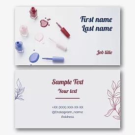The template of a stylish business card of a manicure master