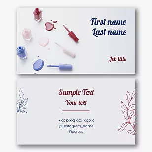 The template of a stylish business card of a manicure master