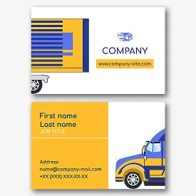 Cargo transportation company business card template