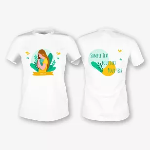 A T-shirt template with a print for mom
