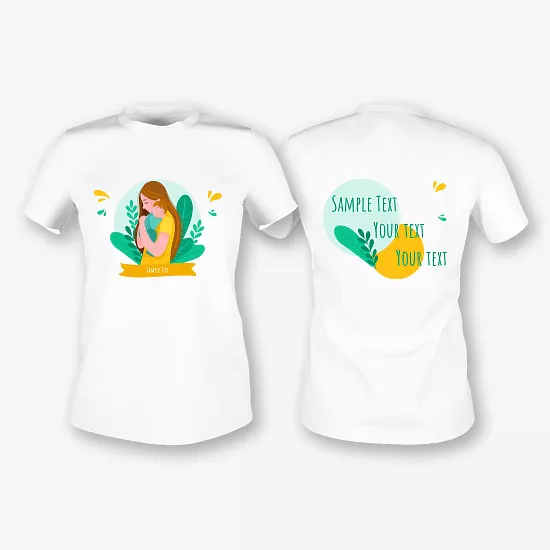 A T-shirt template with a print for mom