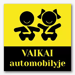 Lipduko šablonas vaikams automobilyje