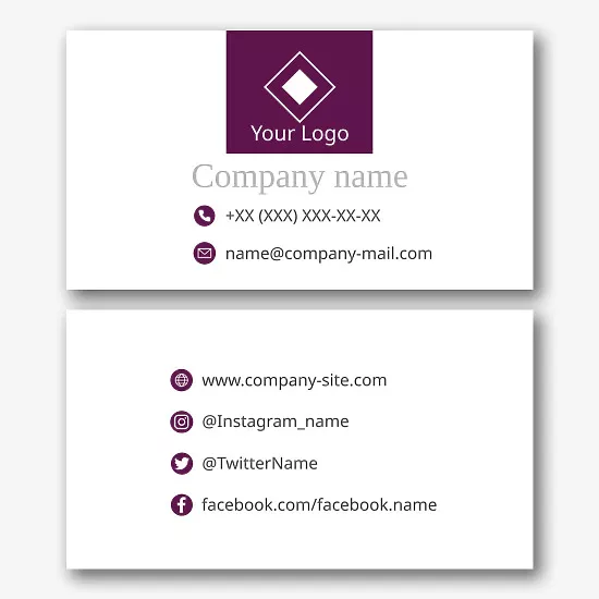 Template for a simple classic business card