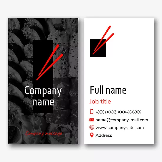Sushi business card template