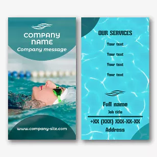 Aquafitness trainer's business card template