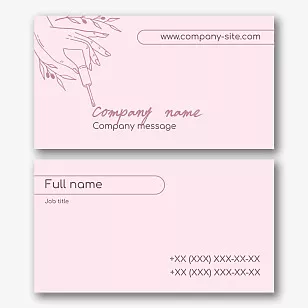 Manicure master's business card template