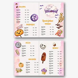 Szablon menu na Halloween