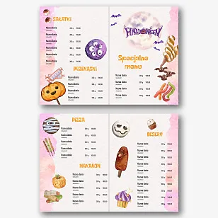 Szablon menu na Halloween
