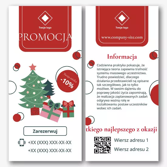 Szablon ulotki z noworoczną promocją