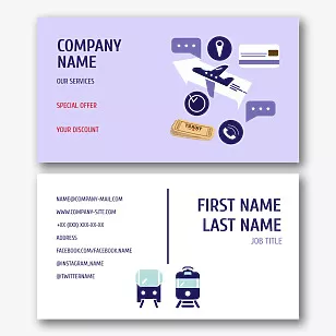 Tour operator's business card template