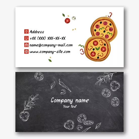 Pizzeria business card template 