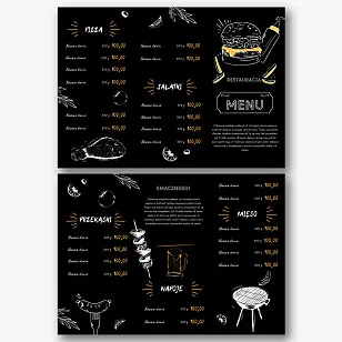 Szablon menu restauracji