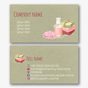 Cosmetics store business card template